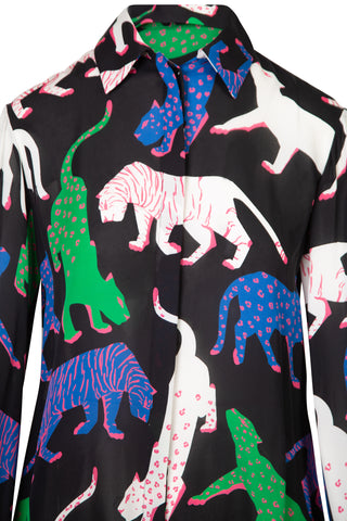 Wildcat Print Silk Blouse | FW'18 Shirts & Tops Carolina Herrera   