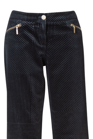 Initials Corduroy Zipper Pants in Black