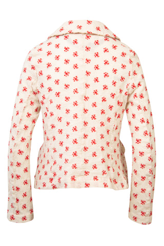 Girl Off-white Floral Embroidered Wool Jacket | (est. retail $1,290) Jackets Comme des Garçons   