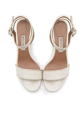 Leticia Leather Sandals in Bone