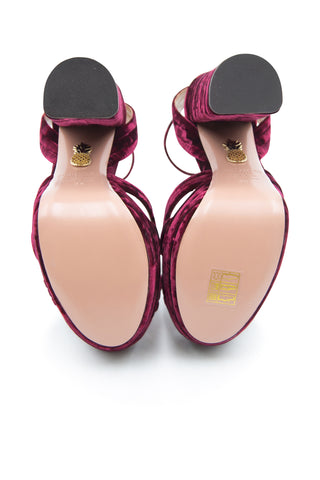 Sundance 140mm Velvet Platform Sandals | (est. retail $850) Sandals Aquazzura   