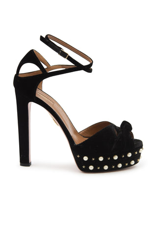Harlow Embellished Velvet Platform Sandals | (est. retail $895)