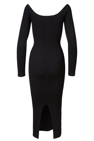 Pia Off-the-shoulder Rib Midi Dress | (est. retail $1,580) Dresses Khaite   