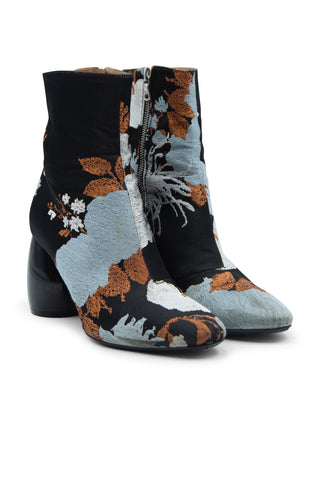Floral Jacquard Ankle Boots with Sculpted Heel Boots Dries Van Noten   