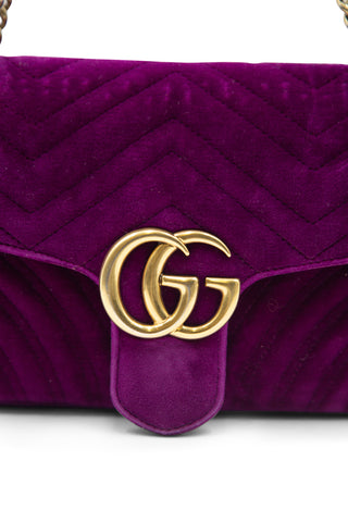 GG Marmont Matelasse Velvet Bag Shoulder Bags Gucci   