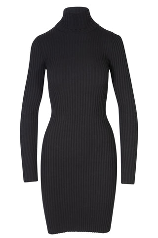 Black Turtleneck Midi Dress