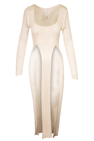 Long Sleeve Maxi Dress in White | new with tags