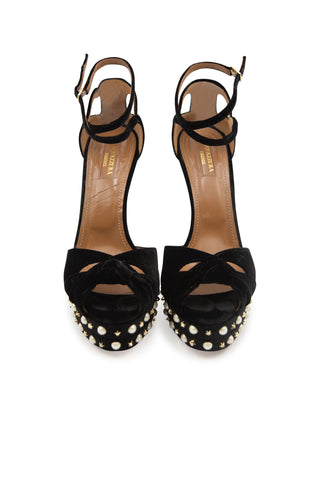 Harlow Embellished Velvet Platform Sandals | (est. retail $895) Sandals Aquazzura   