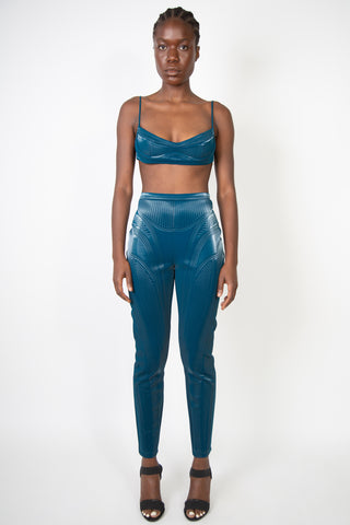 Blue Glossy Bra Top | new with tags (est. retail $540) Shirts & Tops Mugler   