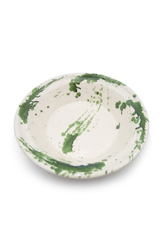 Extra Large & Large Montegranaro Green Spatterware Serving Dishes | (est. retail $375)