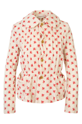 Girl Off-white Floral Embroidered Wool Jacket | (est. retail $1,290) Jackets Comme des Garçons   