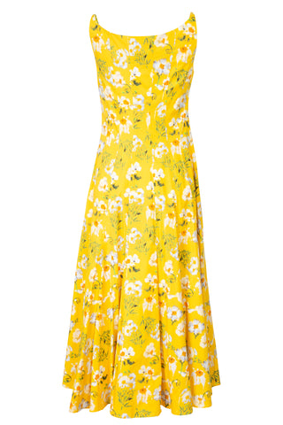Cami Dress in Yellow Matilija Poppy Cotton