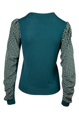 Patterned Cashmere Crewneck Sweater