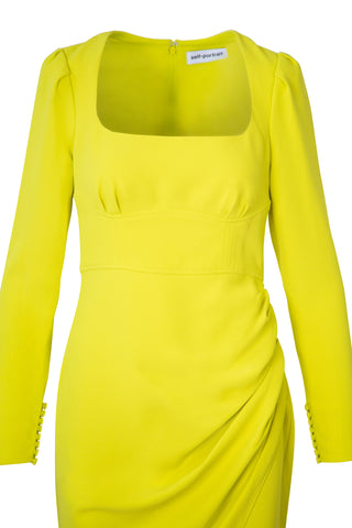 Lime Crepe Ruched Midi Dress | new with tags (est. retail $510)