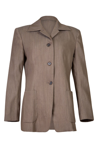 Richard Tyler Collection Striped Blazer in Brown Jackets Vintage   
