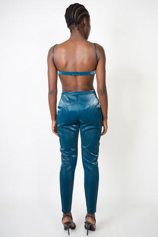 Blue Glossy Bra Top | new with tags (est. retail $540) Shirts & Tops Mugler   