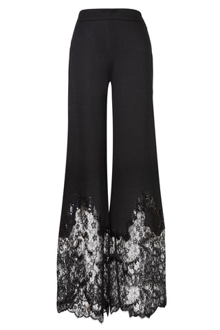 Vintage Black Pant with Sequin and Lace Detail Pants Valentino   