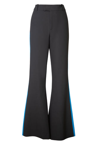 Tux Stripe Bootcut Pants in Black/Blue | (est. retail $450)