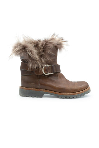 Fur-Lined Ankle Boots Boots Brunello Cucinelli   