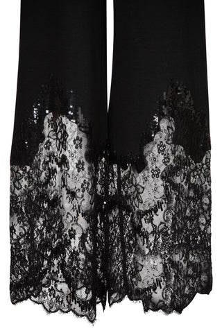Vintage Black Pant with Sequin and Lace Detail Pants Valentino   