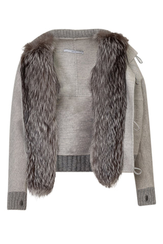 Silver Fox Fur-Lined Jacket Jackets Prabal Gurung   