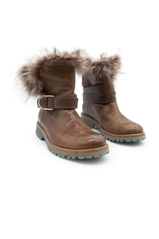 Fur-Lined Ankle Boots Boots Brunello Cucinelli   