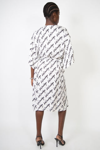 Oversized Dress in New Scribble Silk Jacquard | new with tags (est. retail $2,750) Dresses Balenciaga   