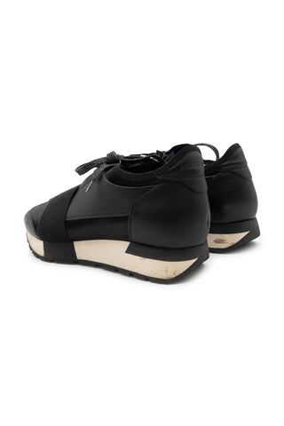 Black Leather Runner Sneakers