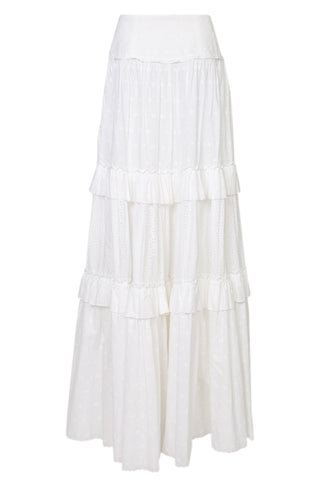 Tiered Ruffled Cotton Skirt