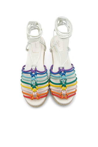 Jamie Rainbow Leather Lace-up Sandal | (est. retail $620) Sandals Chloe   