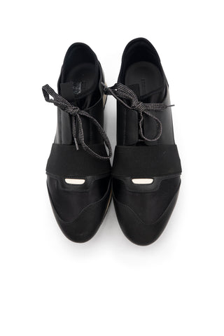 Black Leather Runner Sneakers