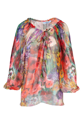 Silk Floral Blouse Shirts & Tops Blumarine   