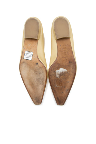 Leather Ballet Flats in Lagoon Nappa