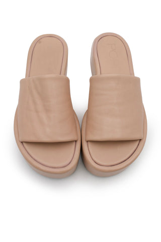Nude Lambskin Platform Sandals | (est. retail $345)