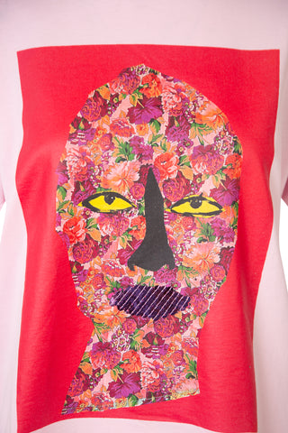 Woman' Face  Printed & Embellished Oversized Tee | (est. retail $402) Shirts & Tops Christopher Kane   