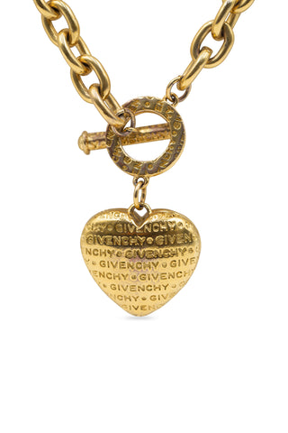 Vintage 80s Heart Charm Chain Necklace Necklaces Givenchy   