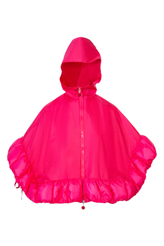 Pink Puffer Cape Jacket