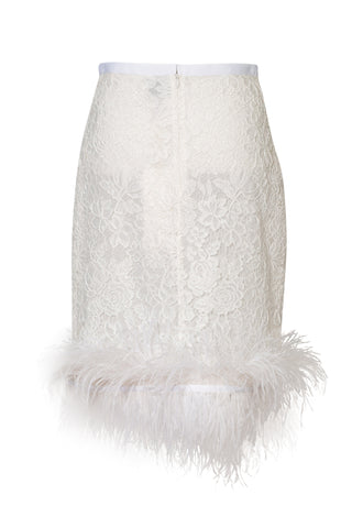Ostrich Trimmed Skirt | new with tags (est. retail $1,600) Skirts Huishan Zhang   