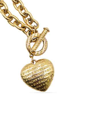 Vintage 80s Heart Charm Chain Necklace Necklaces Givenchy   