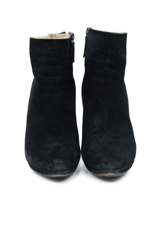 Suede Ruffle Back Ankle Boots | (est. retail $660) Boots Prada   