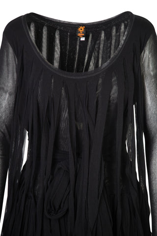 Vintage Soleil Mesh Dress with Fringe Dresses Jean Paul Gaultier   