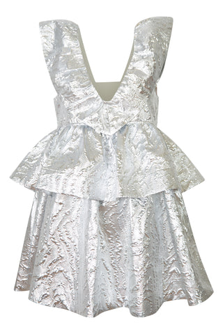 Ruffle Metallic Cotton-Blend Cloque Mini Dress | (est. retail $575)