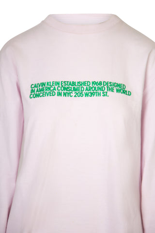 Limited Edition Green Embroidered Pink Tee Shirts & Tops Calvin Klein 205W39NYC   