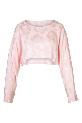 Floral Print Long Sleeve Crop Top Shirts & Tops Rachel Comey   
