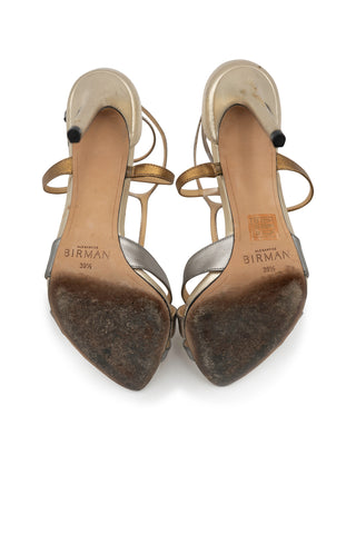 Metallic Strappy Open Toe Sandals Sandals Alexandre Birman   
