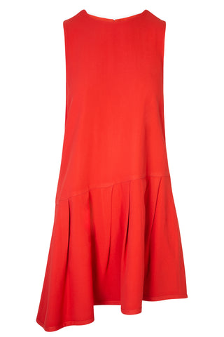 Red Pleated Mini Dress