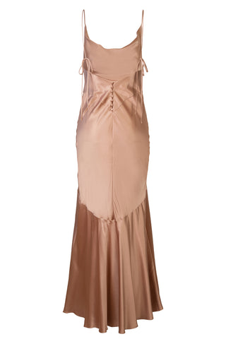 Cowl Neck Hammered Silk Satin Maxi Dress | (est. retail $4,560) Dresses Saint Laurent   