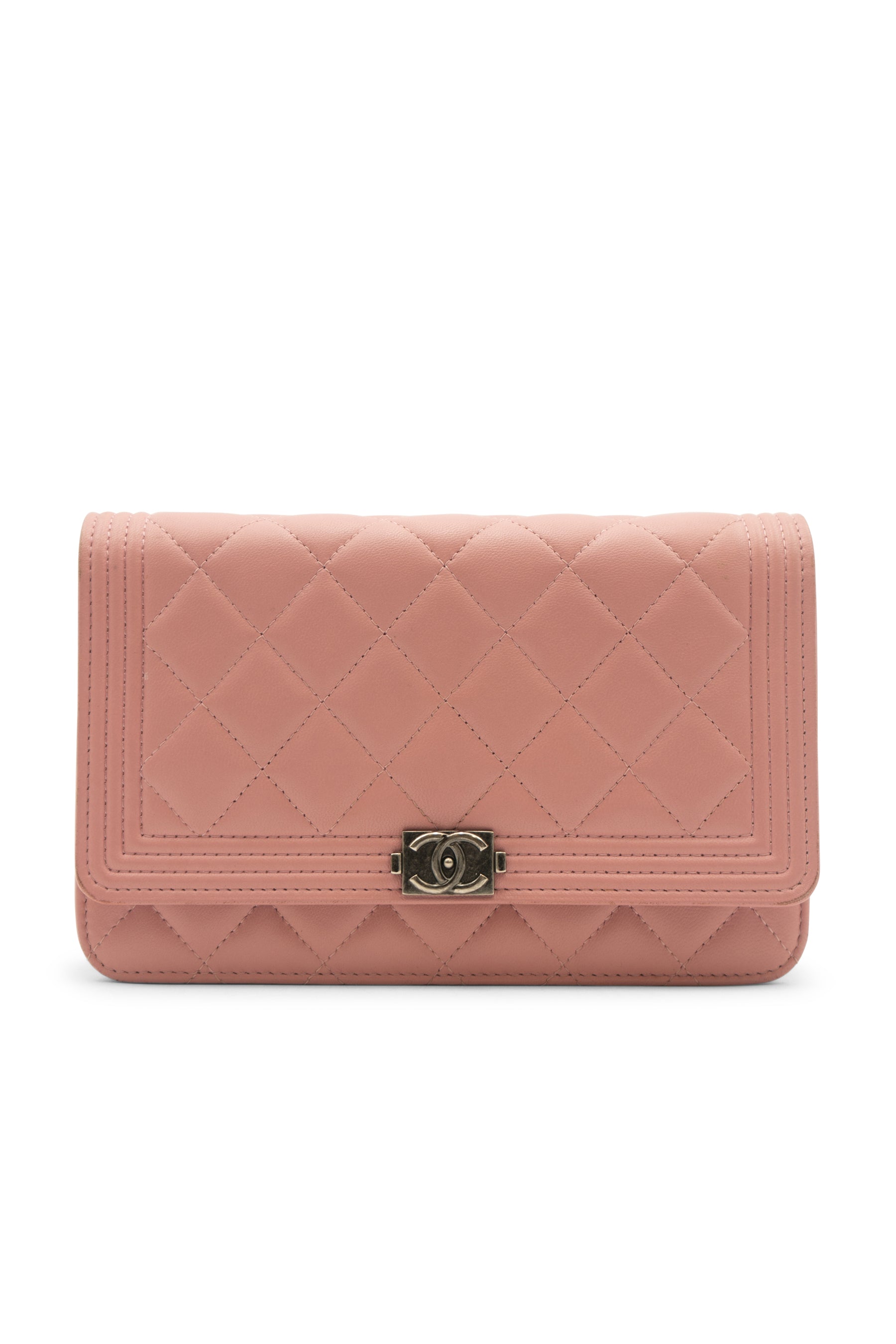 Chanel Pink Boy Yen Wallet Bag w/ Chain