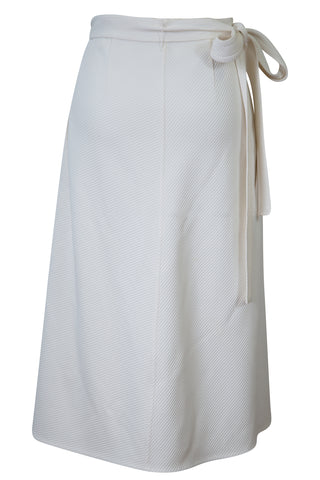 Ribbed Wrap Skirt in White