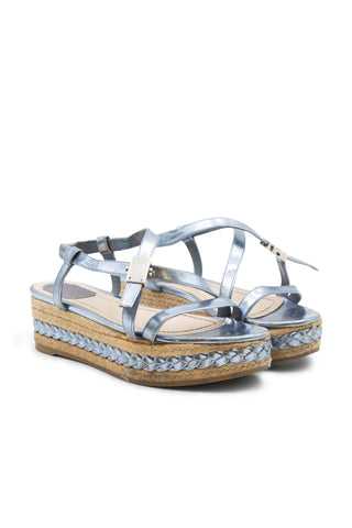 Metallic Blue Platform Sandals Sandals Christian Dior   